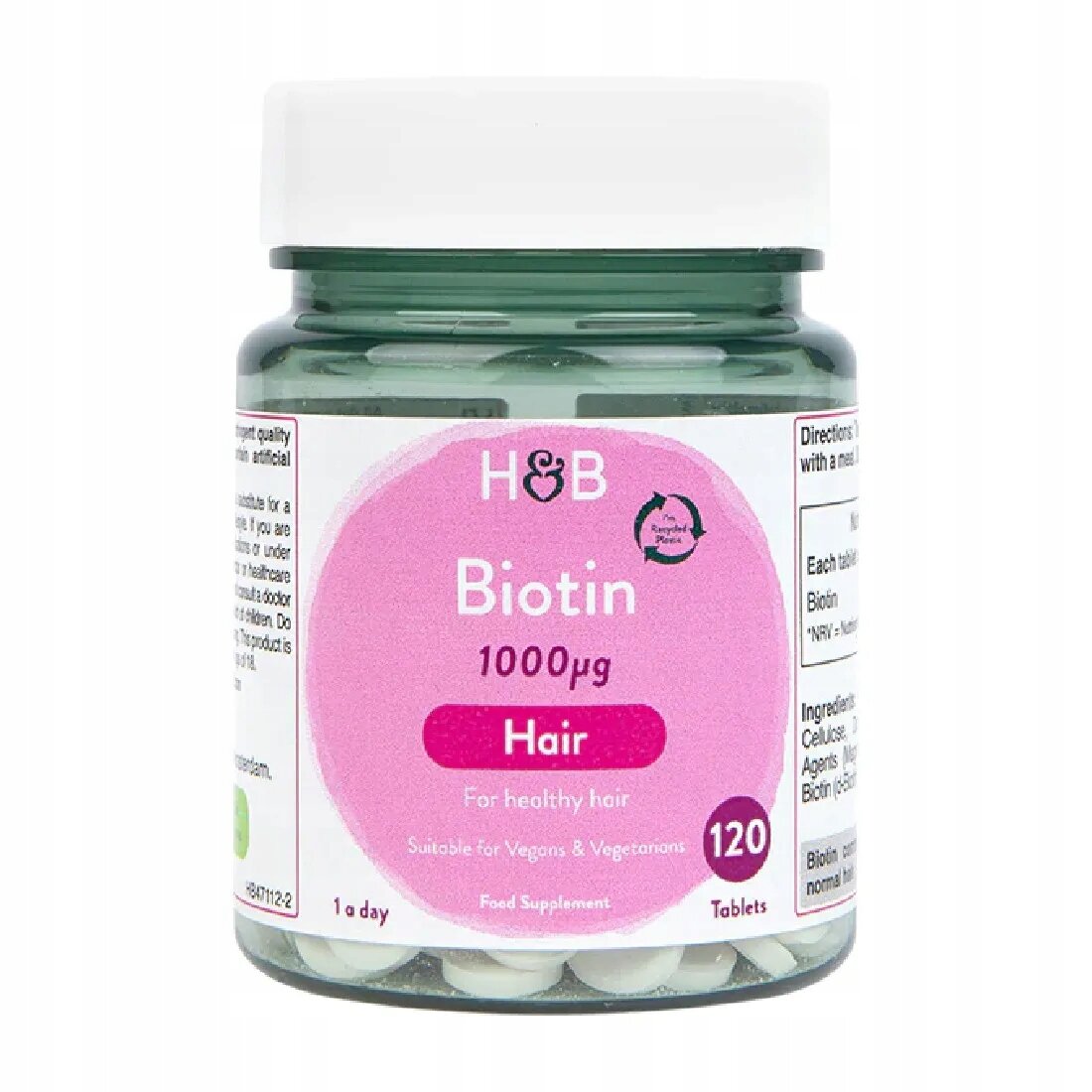 cb82d35746e0b74fb703bbd957f3-1.jpg Biotin, 1000mcg - 120 tablets - obrazek 2