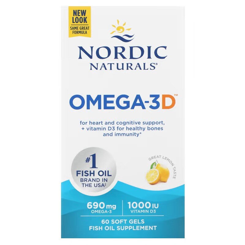 ccdd9b0fbe549b8e19cb839c4e0407bb-1.jpg Omega-3D, 690mg Lemon - 60 softgels - obrazek 1