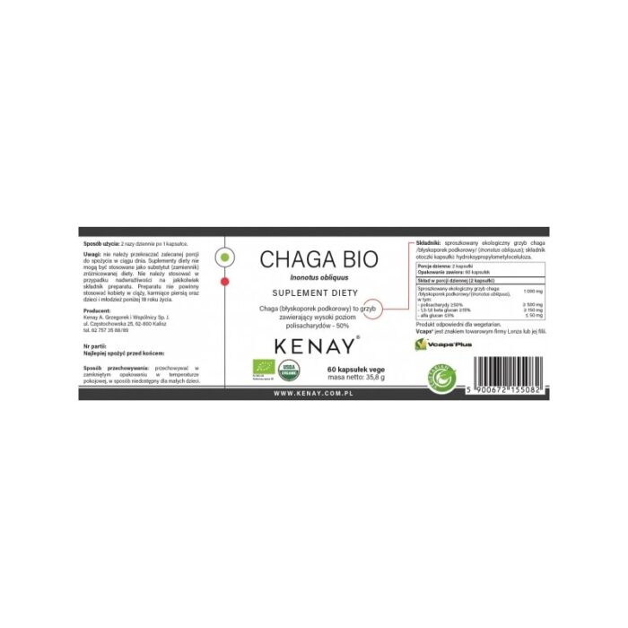 CHAGA BIO Inonotus obliquus (60 kapsułek) - obrazek 2
