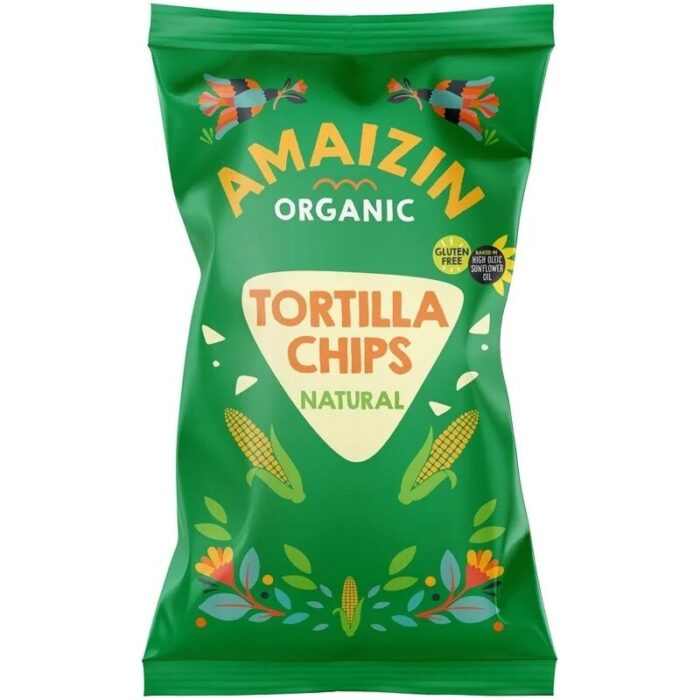 CHIPSY TORTILLA KUKURYDZIANE SOLONE BEZGLUTENOWE BIO 250 g - AMAIZIN - obrazek 1