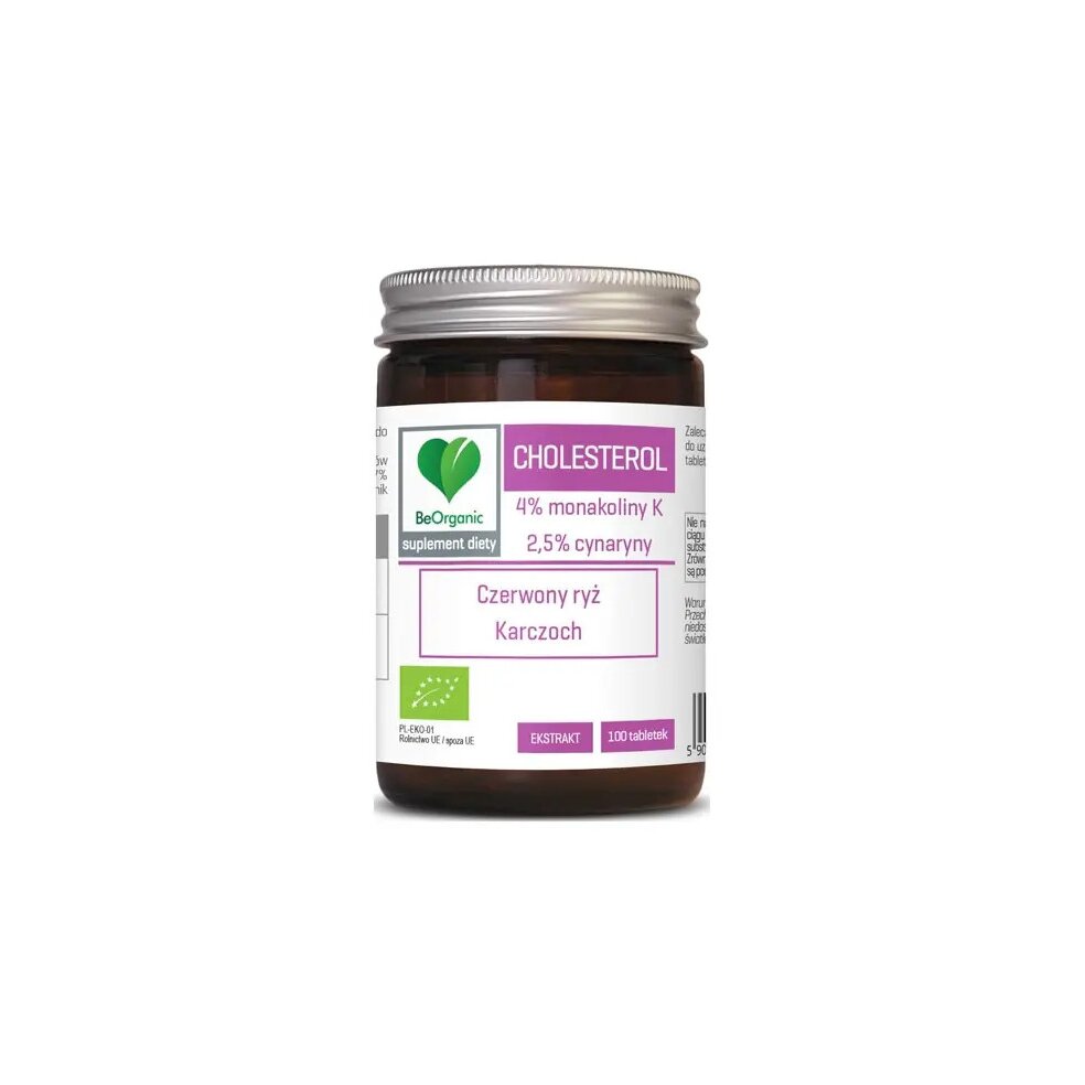 cholesterol-beorganic-400mg-x-100tabl-bio-1-1.jpg TABLETKI NA PRAWIDŁOWY POZIOM CHOLESTEROLU (CZERWONY RYŻ, KARCZOCH) BIO 100 szt. - BE ORGANIC - obrazek 2
