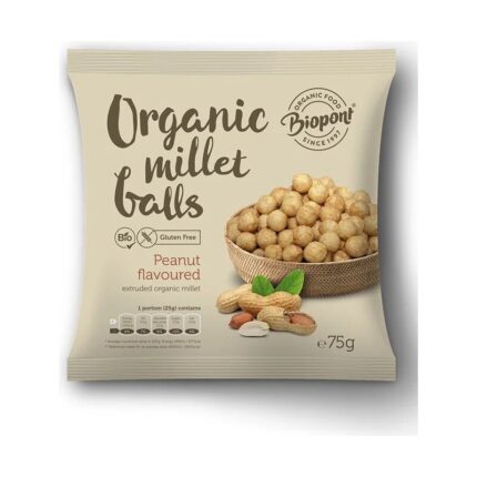 Chrupki jaglane / orzeszki ziemne bezglutenowe 75g BIOPONT BIO