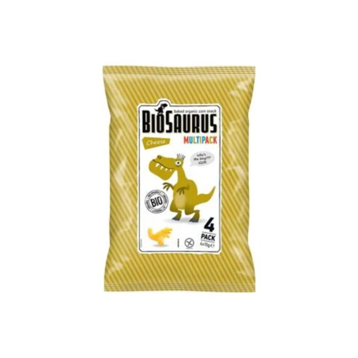 Chrupki kukurydziane bezglutenowe serowe 4 x 15g BIOSAURUS BIO - obrazek 2