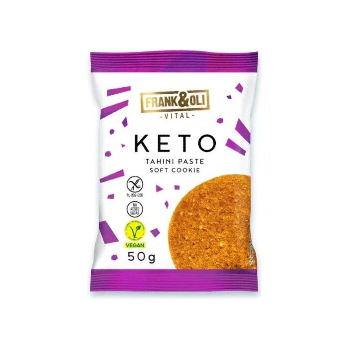 Miękkie KETO ciasteczko z pastą sezamową Tahini bez cukru 50g FRANK&OLI - obrazek 1