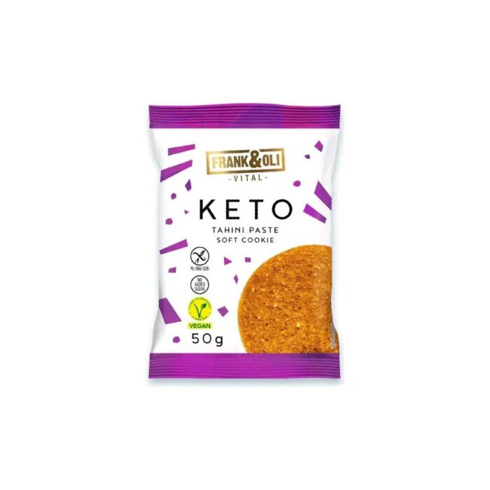 Miękkie KETO ciasteczko z pastą sezamową Tahini bez cukru 50g FRANK&OLI - obrazek 2