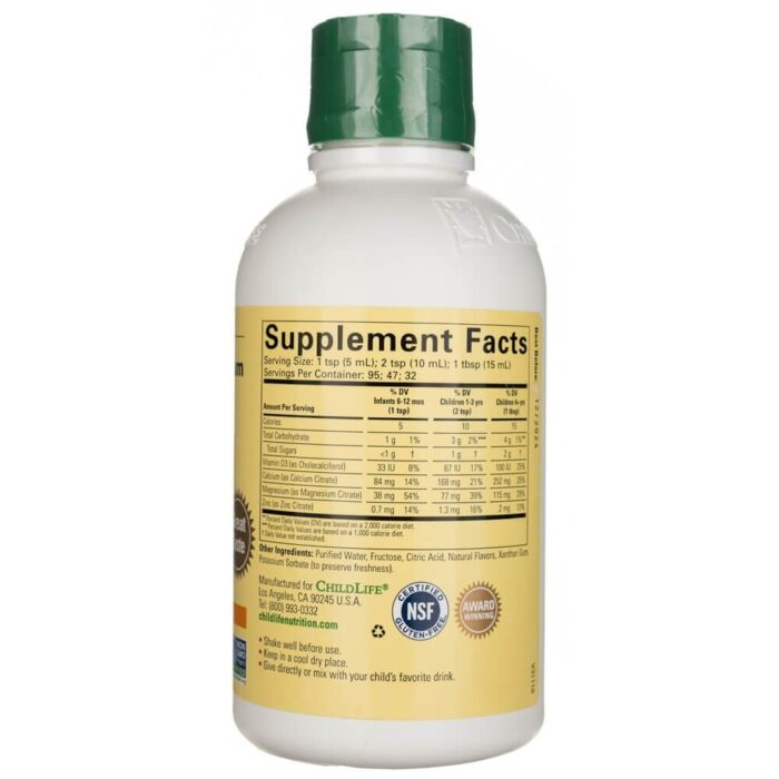 Liquid Calcium with Magnesium, Natural Orange - 473 ml. - obrazek 3