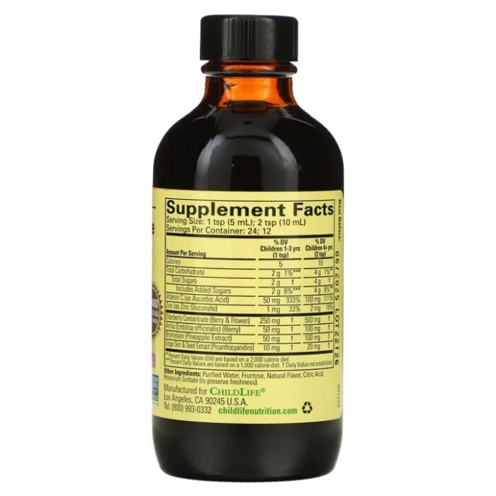 ChildLife Aller-Care, Płynna witamina C, winogrono - 118 ml - obrazek 2