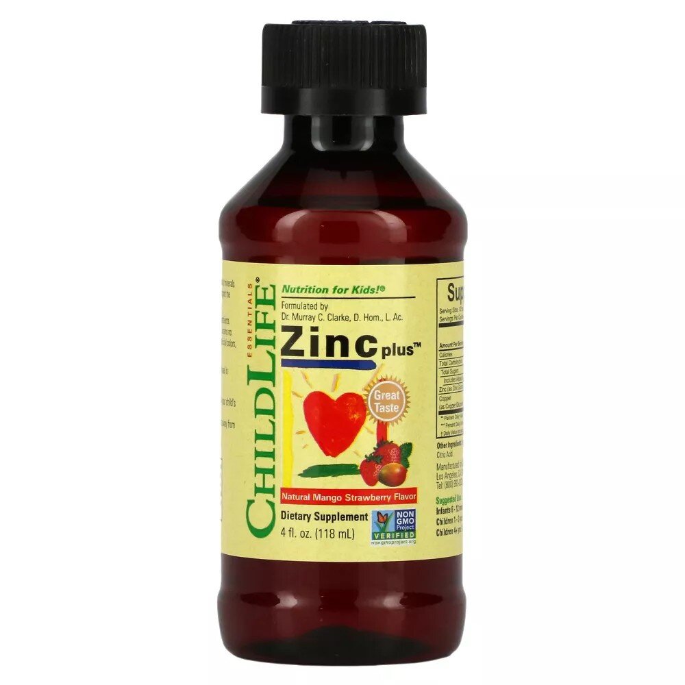 cle0120-1-1.jpg ChildLife Cynk dla dzieci, mango-truskawka - 118 ml - obrazek 1