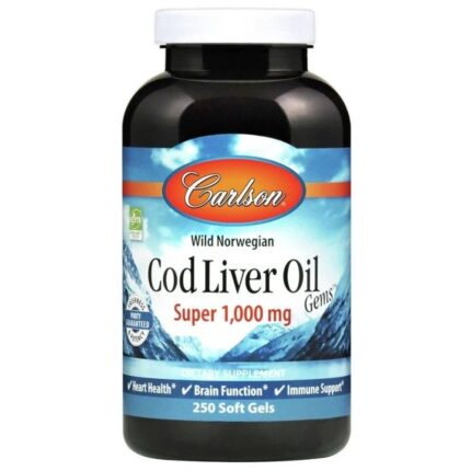 Wild Norwegian Cod Liver Oil Gems, 1000mg - 250 softgels