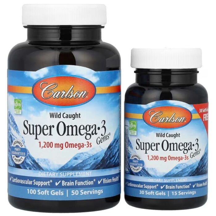 Carlson Labs Super Omega-3 Gems 1200 mg - 100 + 30 kapsułek - obrazek 1
