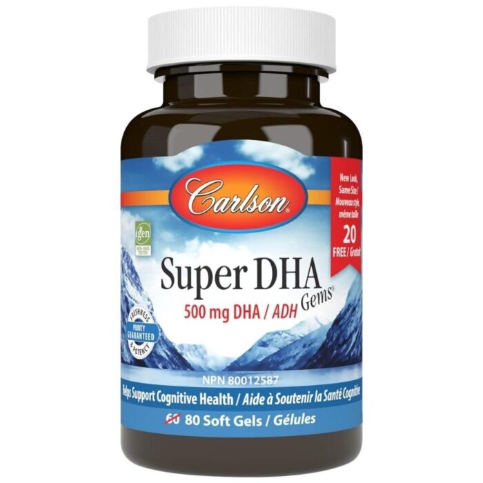 Carlson Labs Super DHA Gems 500 mg - 60 + 20 kapsułek - obrazek 1