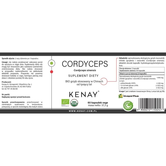CORDYCEPS BIO 60 kaps. PL-EKO-06 - obrazek 2