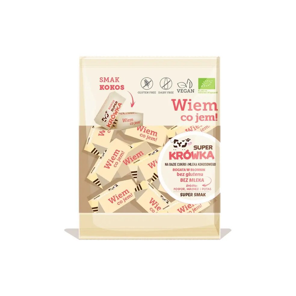 cukierki-krowki-bezmleczne-kokosowe-150gwiem-co-jembio-1-1.jpg KRÓWKI KOKOSOWE BEZMLECZNE BEZGLUTENOWE BIO 150 g - ME GUSTO (SUPER KRÓWKA) - obrazek 2