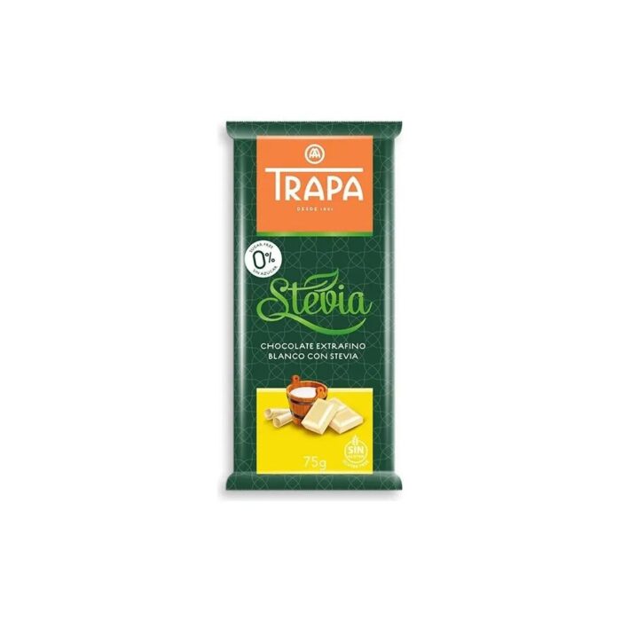 Czekolada biała Stevia bez cukru 75g TRAPA - obrazek 2