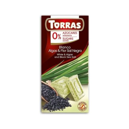 Czekolada biała z algami bez cukru 75g TORRAS