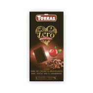 Czekolada gorzka z kruszonym kakao i żurawiną bez cukru 125g TORRAS ZERO - obrazek 2