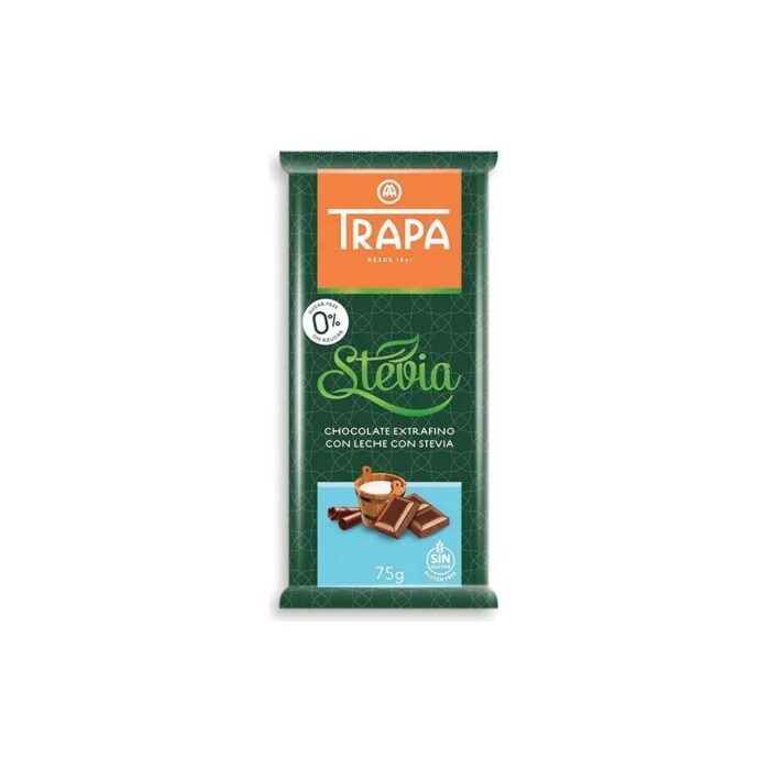 Czekolada mleczna Stevia bez cukru 75g TRAPA - obrazek 2