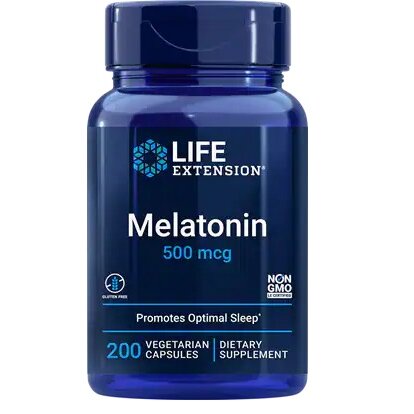 Melatonin, 500mcg - 200 vcaps