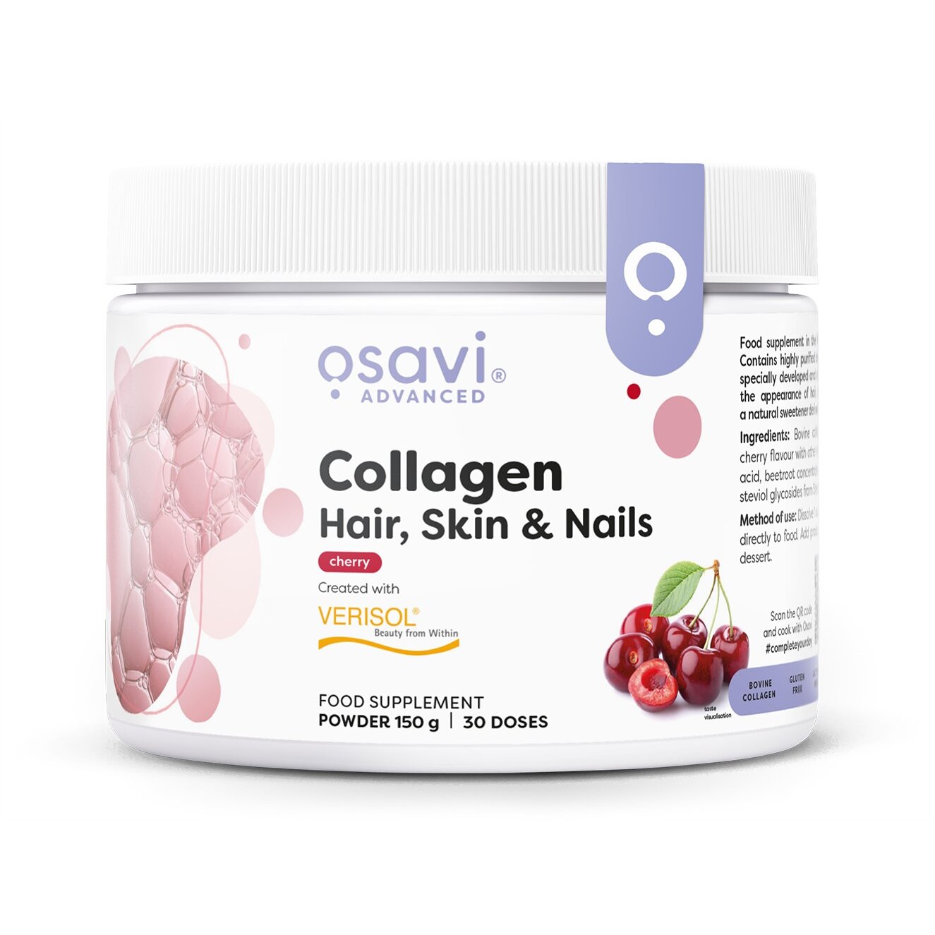 d2d1ab9b3f63db9857d95866871ce873-1.jpg Collagen Peptides (Hair Skin & Nails), Cherry - 150 grams - obrazek 1