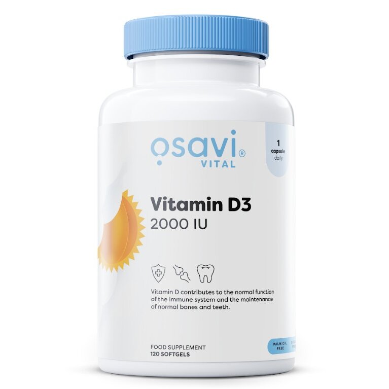 d3f0bb07bed57021272ca9ccc392f870-1.jpg Vitamin D3, 2000IU - 120 softgels - obrazek 1