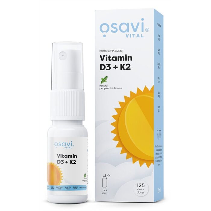 Vitamin D3 + K2 Oral Spray, Peppermint - 25 ml. - obrazek 1