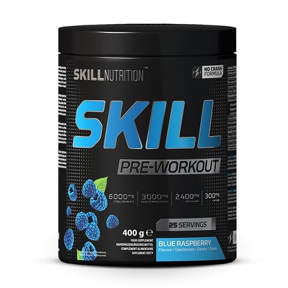 d6764d33e18c02c96c15782b2ffae39f-1.jpg Skill Pre-Workout, Blue Raspberry - 400 grams - obrazek 1
