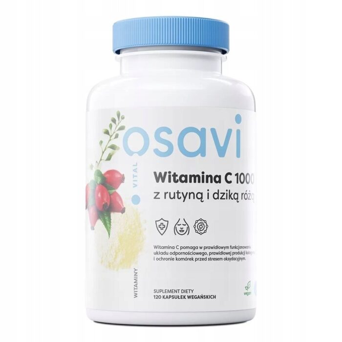 Witamina C1000 z Rutyną i Dziką Różą - 120 vegan caps - obrazek 1