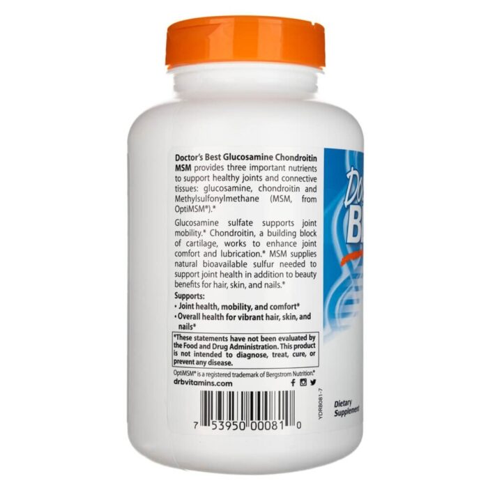 Doctor's Best Glukozamina Chondroityna MSM - 240 kapsułek - obrazek 3