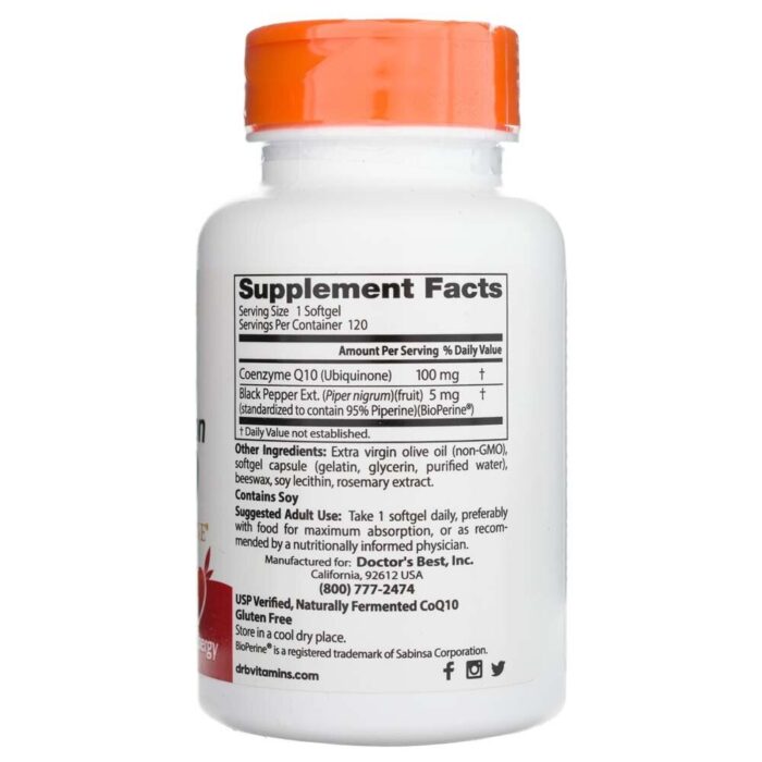 Doctor's Best Koenzym Q10 100 mg - 120 kapsułek - obrazek 2