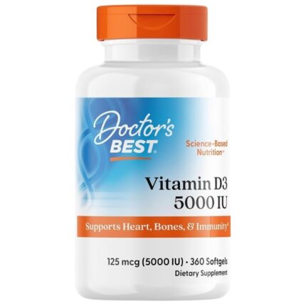 Doctor's Best Witamina D3 5000 IU - 360 kapsułek