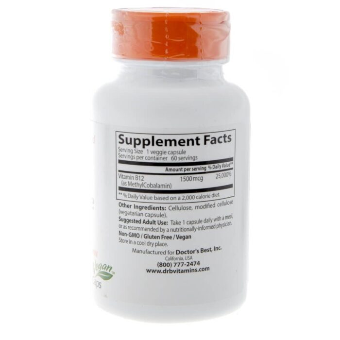 Doctor's Best Fully Active B12 1500 mcg - 60 kapsułek - obrazek 2