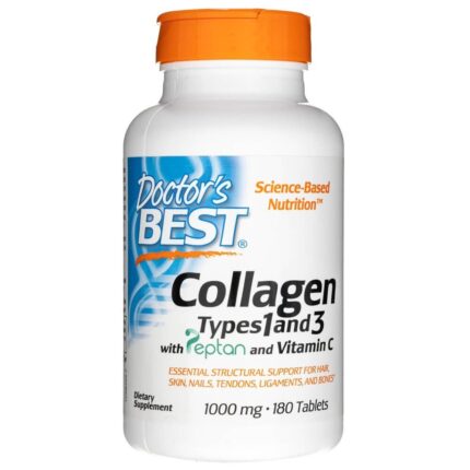 Collagen Types 1 and 3 with Peptan and Vitamin C, 3000mg - 180 tablets