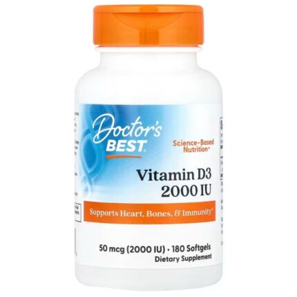 Doctor's Best Witamina D3 50 mcg - 180 kapsułek