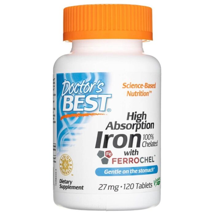 Doctor's Best Żelazo 27 mg z Ferrochel - 120 tabletek - obrazek 1