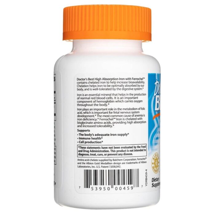 Doctor's Best Żelazo 27 mg z Ferrochel - 120 tabletek - obrazek 3