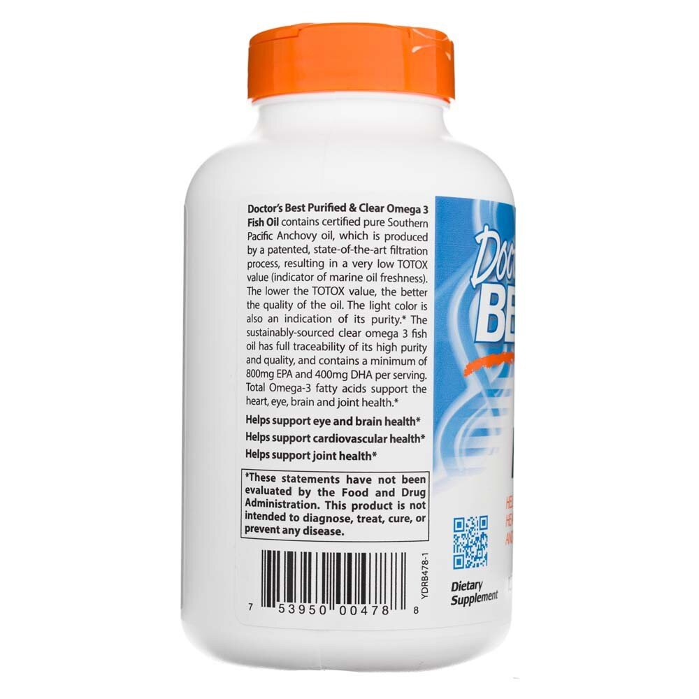 drb1796-3-1.jpg Doctor's Best Oczyszczony Olej Omega-3 1000 mg - 120 kapsułek - obrazek 3