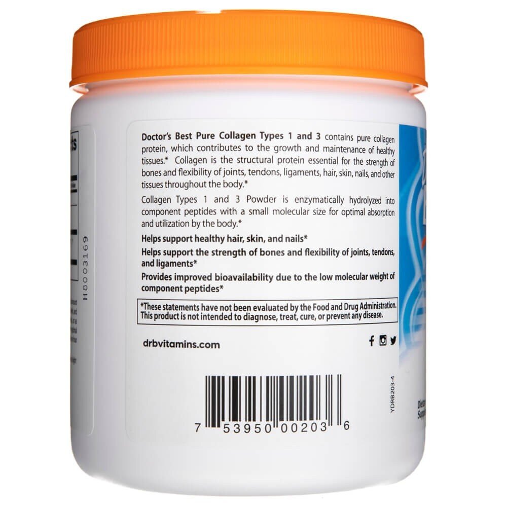 drb203-3-1.jpg Doctor's Best Kolagen Typu 1 i 3, proszek - 200 g - obrazek 3