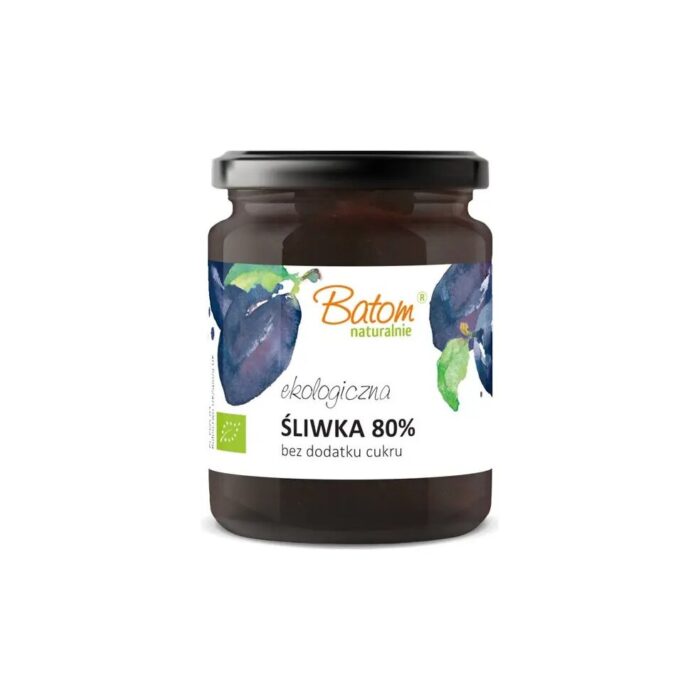Dżem śliwkowy 80% słodzony sokiem jabłkowym 260g BATOM BIO - obrazek 2