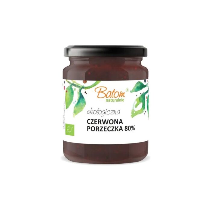 Dżem z czerwonej porzeczki 80% słodzony sokiem jabłkowym 260g BATOM BIO - obrazek 2