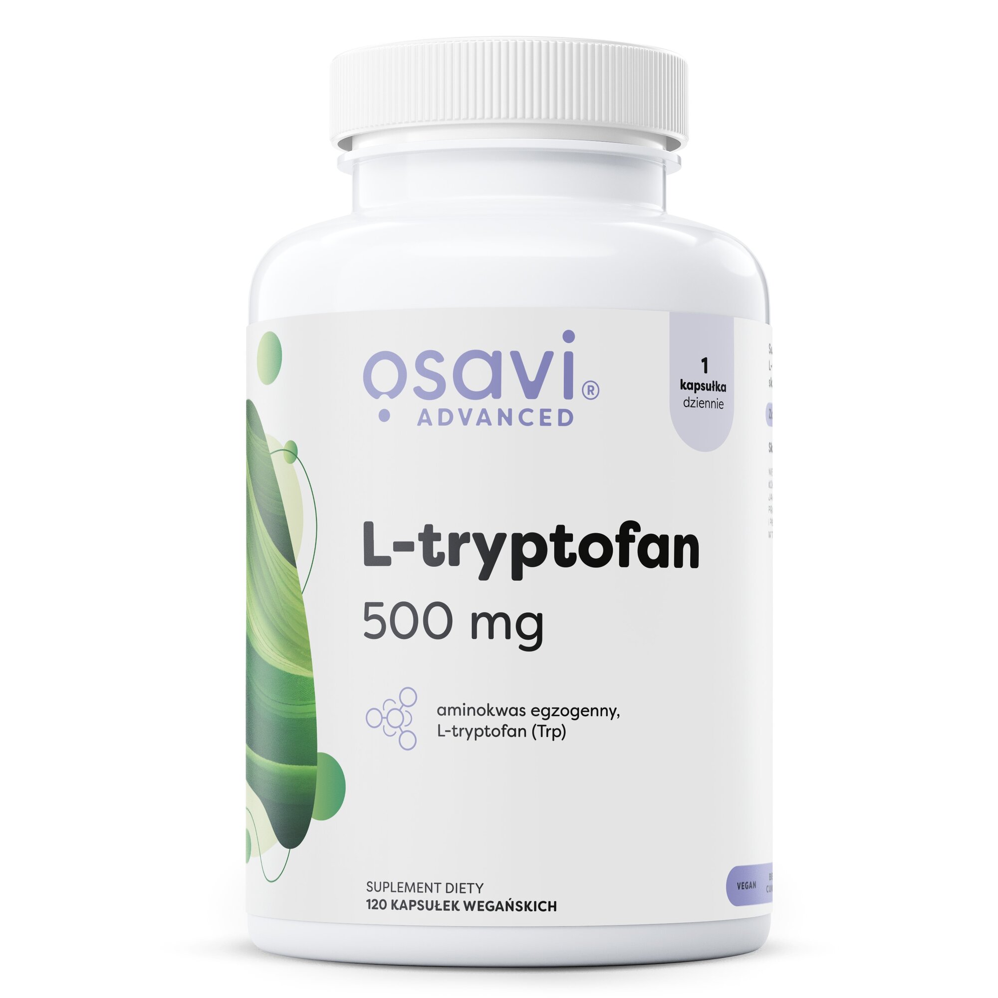 eaba931ab5437045ca6762a80b0352fa-1.jpg L-tryptofan, 500mg - 120 vegan caps - obrazek 1