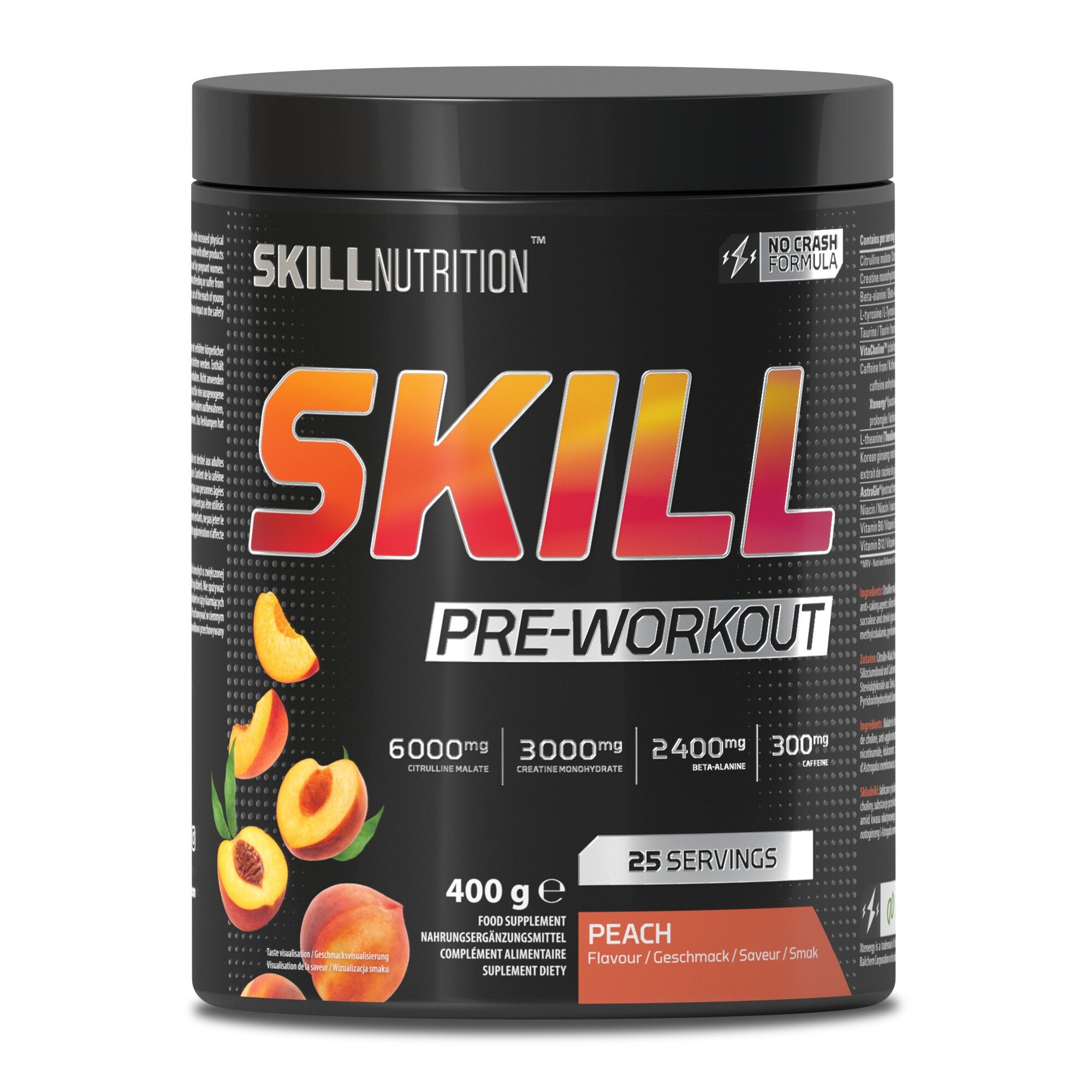 ef530849c97bda62bea149f89ea53c78-1.jpg Skill Pre-Workout, Peach - 400 grams - obrazek 1