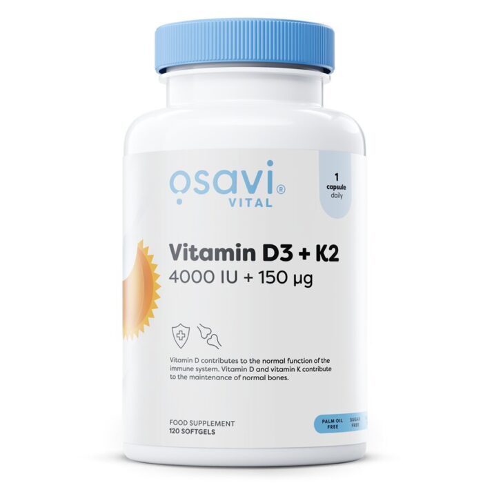 Vitamin D3 + K2, 4000IU + 150mcg - 120 softgels - obrazek 1