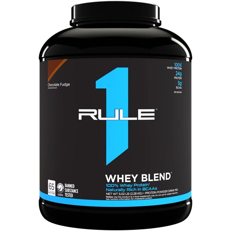 fe8c8b6cb6dc3adbb4c0ad8c7fabb9c5-1.jpg R1 Whey Blend, Chocolate Fudge - 2280 grams - obrazek 1