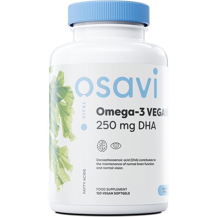 feddb208f1e2621376e603e750977bf5-1.jpg Omega-3 Vegan, 250mg DHA - 120 vegan softgels - obrazek 1