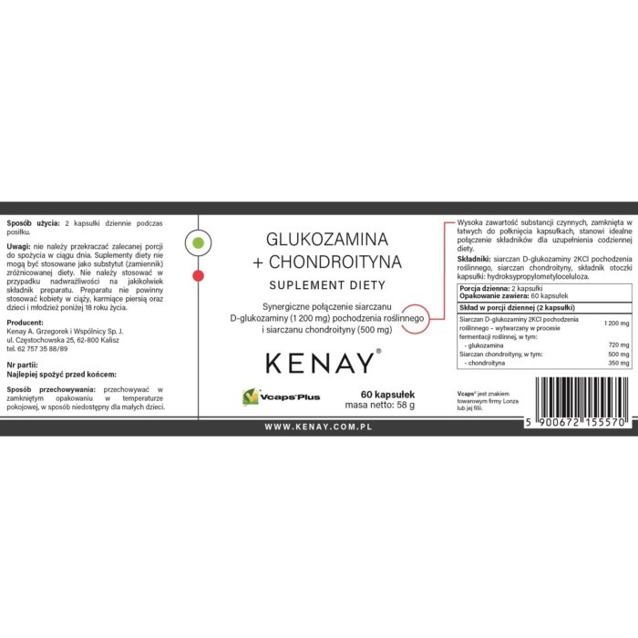 GLUKOZAMINA CHONDROITYNA 60 kaps. - obrazek 2