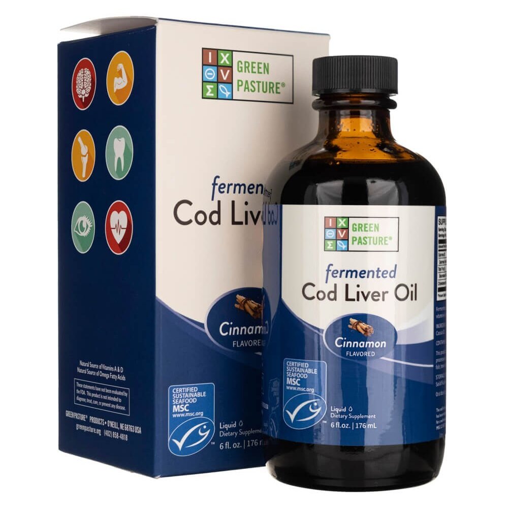 gp700-1-1.jpg Green Pasture Fermentowany olej z wątroby dorsza w płynie o smaku cynamonowym - 180 ml - obrazek 1