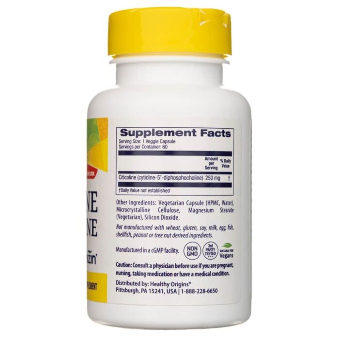 Healthy Origins Cytykolina CDP-Cholina 250 mg - 60 kapsułek - obrazek 2