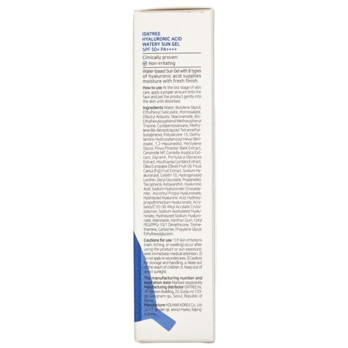 Isntree Wodny żel do opalania z kwasem hialuronowym SPF 50+ PA++++ - 50 ml - obrazek 8
