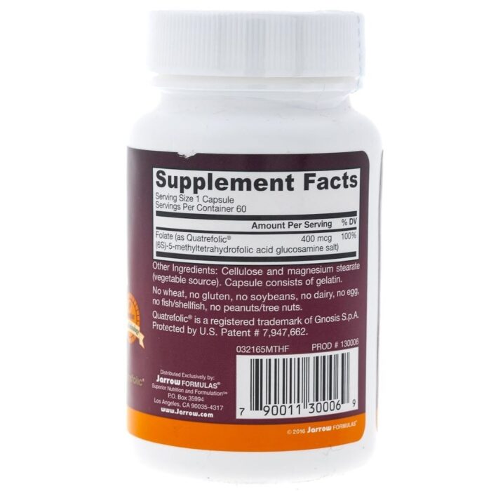 Jarrow Formulas Methyl Folate (Folian) 400 mcg - 60 kapsułek - obrazek 3