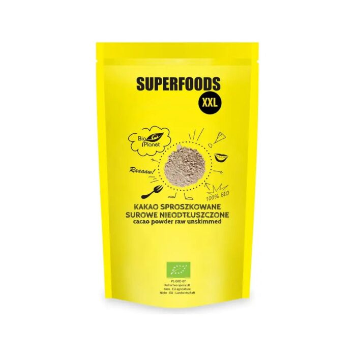 KAKAO SUROWE SPROSZKOWANE BIO 150 g - BIO PLANET SUPERFOODS - obrazek 3